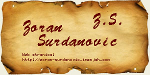 Zoran Surdanović vizit kartica